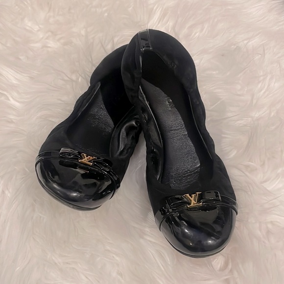 Louis Vuitton Black Elba Ballet Flats Size 38.5 US 8 - Picture 3 of 11